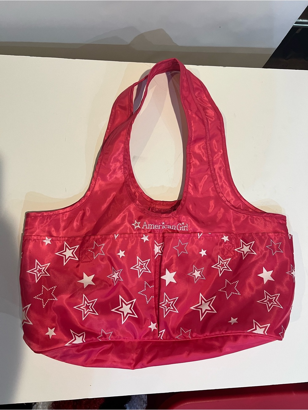 American Girl Hot Pink Star-Print Doll Bag